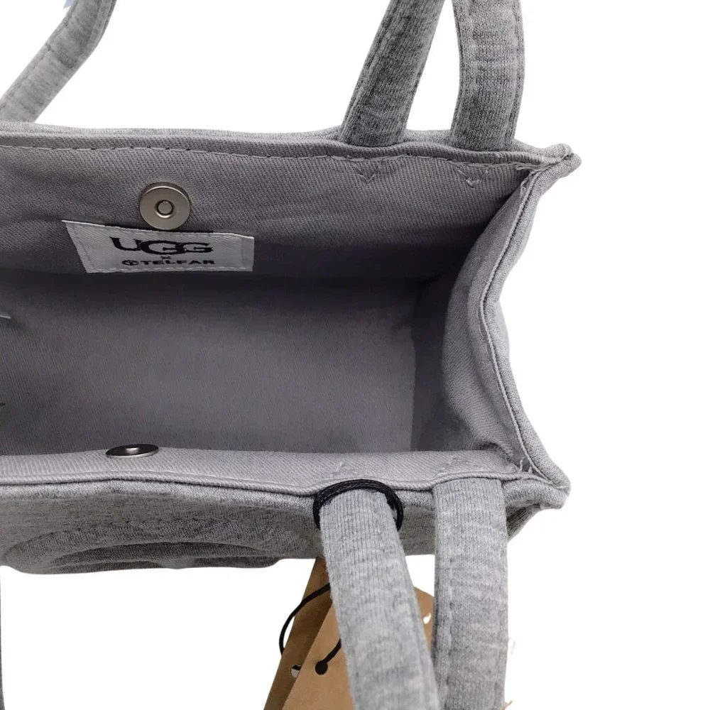 UGG X TELFAR FLEECE SMALL SHOPPING BAG IN HEATHER GREY - Picture 9 of 11
